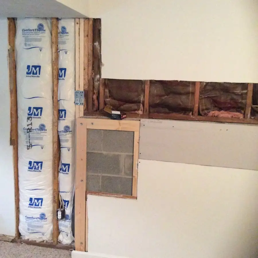 Wall insulation replacement during Basement Flood Cleanup in Casper